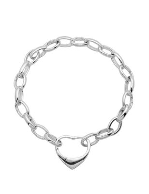 PAJ Inc. Sterling Silver Oval Chain Link Open Heart Bracelet | Stage Stores