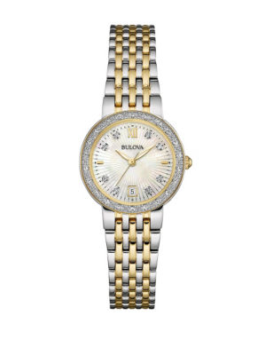 UPC 042429000353 product image for Bulova Women's 2-Tone Diamond Accent Watch - Gold - Bulova | upcitemdb.com