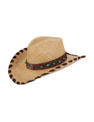 UPC 016698458542 product image for Scala Raffia Pinched Western Hat - Natural - Scala | upcitemdb.com