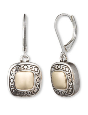 Napier Etched Squares Dangle Earrings One Size