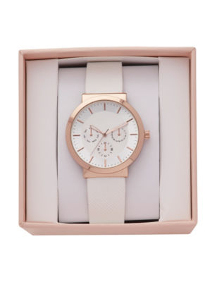 UPC 030506440024 product image for Accutime Faux Leather Watch - Rose Gold - Accutime | upcitemdb.com