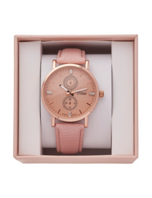 UPC 030506421665 product image for Accutime Faux Leather Watch - Rose Gold - Accutime | upcitemdb.com