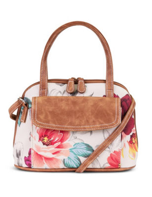 UPC 054069265566 product image for Koltov Bette Eve Floral Satchel - Brown Floral - Koltov | upcitemdb.com