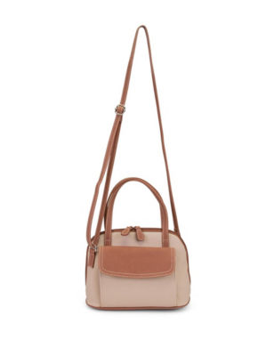 UPC 054069265542 product image for Koltov Bette Hunter Color Block Satchel - Beige / Cognac - Koltov | upcitemdb.com