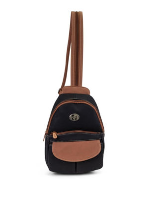 UPC 054069266358 product image for Koltov Mini Jane Color Block Backpack - Black / Cognac - Koltov | upcitemdb.com