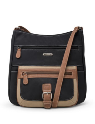 UPC 054069270386 product image for Koltov Flare Two Tone Crossbody Bag - Black - Koltov | upcitemdb.com