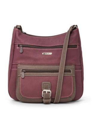 UPC 054069270393 product image for Koltov Flare Two Tone Crossbody Bag - Burgundy - Koltov | upcitemdb.com