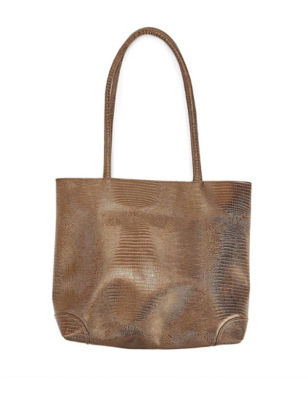 UPC 019218979008 product image for Two's Company Faux Leather Python Tote Bag - Brown - Two's Company | upcitemdb.com