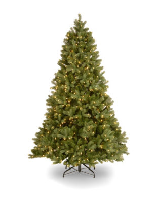 6 1/2' "Feel-Real" Downswept Douglas Fir Hinged Tree with 650 Clear Lights