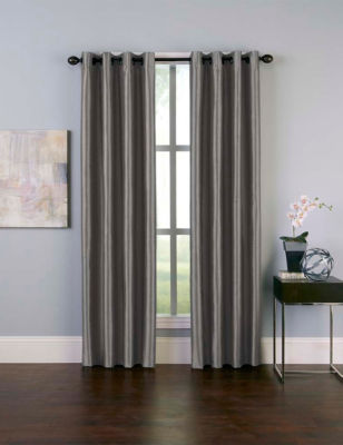 1pc 50"x108" Light Filtering Malta Window Curtain Panel Gray - Window Curtainworks
