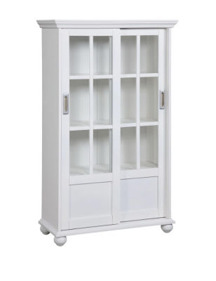 Altra White Arron Lane Bookcase with Sliding Glass Doors Stage Stores
