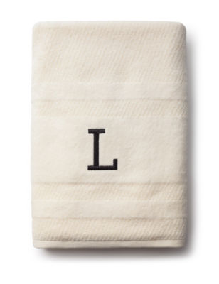 Peri Ivory Bath Towels Monogram Towels