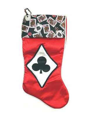 UPC 030075001466 product image for Santa's Best Club Card Christmas Stocking - Red / White - Santa's Best | upcitemdb.com
