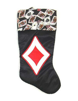 UPC 030075001534 product image for Santa's Best Diamond Suit Christmas Stocking - Black / Red / White - Santa's Bes | upcitemdb.com