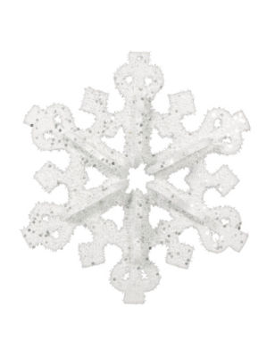 UPC 013051692827 product image for Amscan 2-pk. 3D Glitter Snowflake Decor - White - Amscan | upcitemdb.com