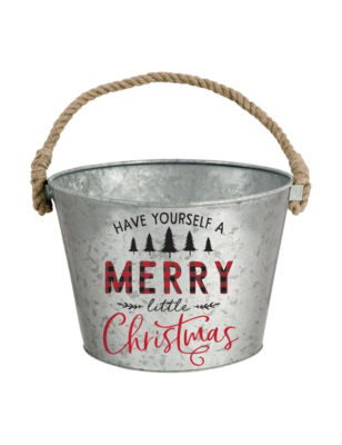 UPC 013051859855 product image for Amscan Christmas Have Yourself a Merry Little Christmas Bucket - Grey - Amscan | upcitemdb.com