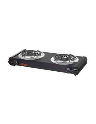 IMUSA GAU-80312 Electric Stainless Steel Double Burner 1500-Watts  Silver