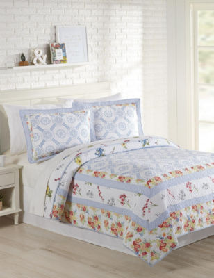 UPC 041808852156 product image for Mary Jane's Home Floral Patch Quilt Set - Blue Floral - Full/Queen - Mary  | upcitemdb.com