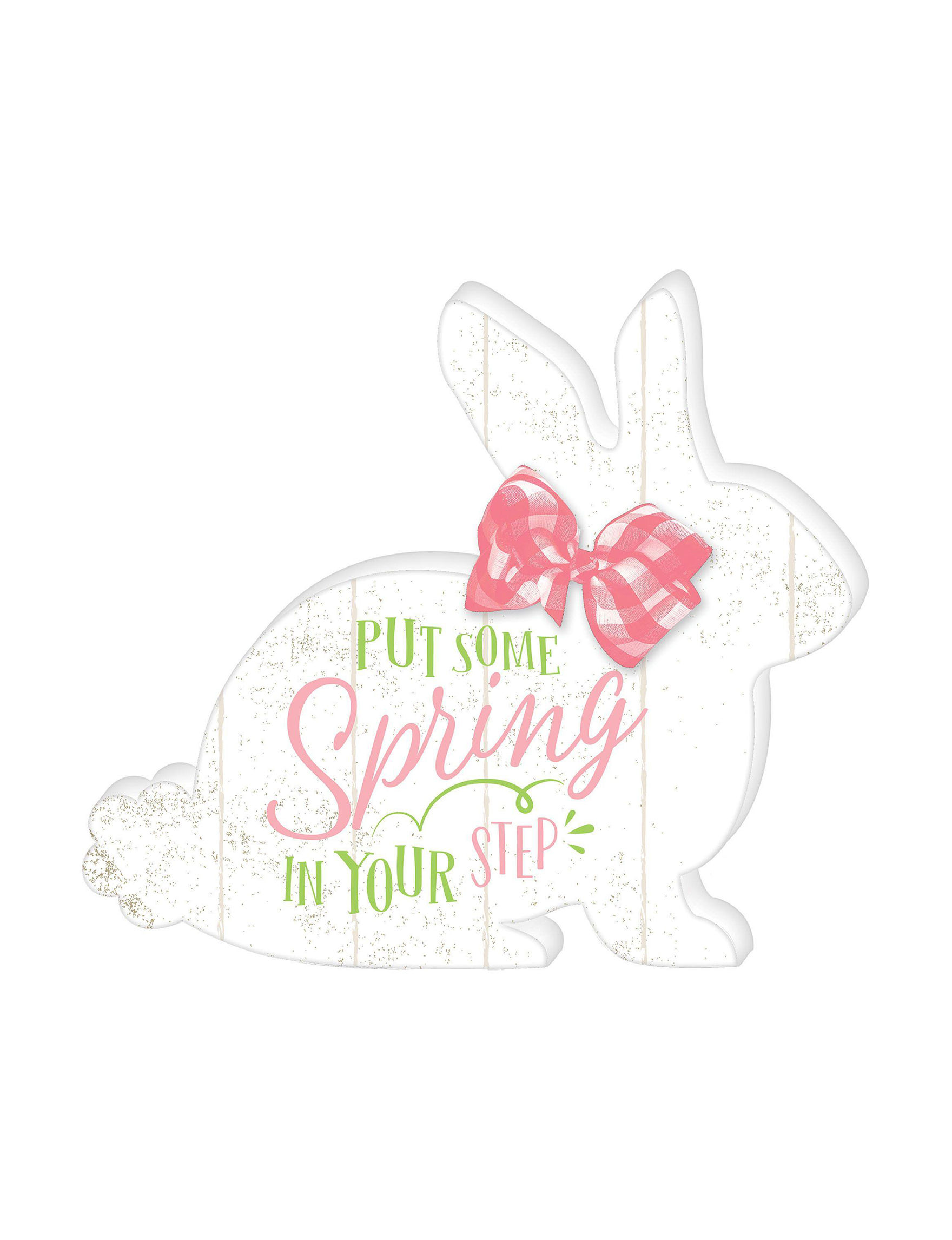 UPC 192937000717 product image for Amscan 3-pk. Spring Step Bunny Standing Plaque - White / Multi - Amscan | upcitemdb.com
