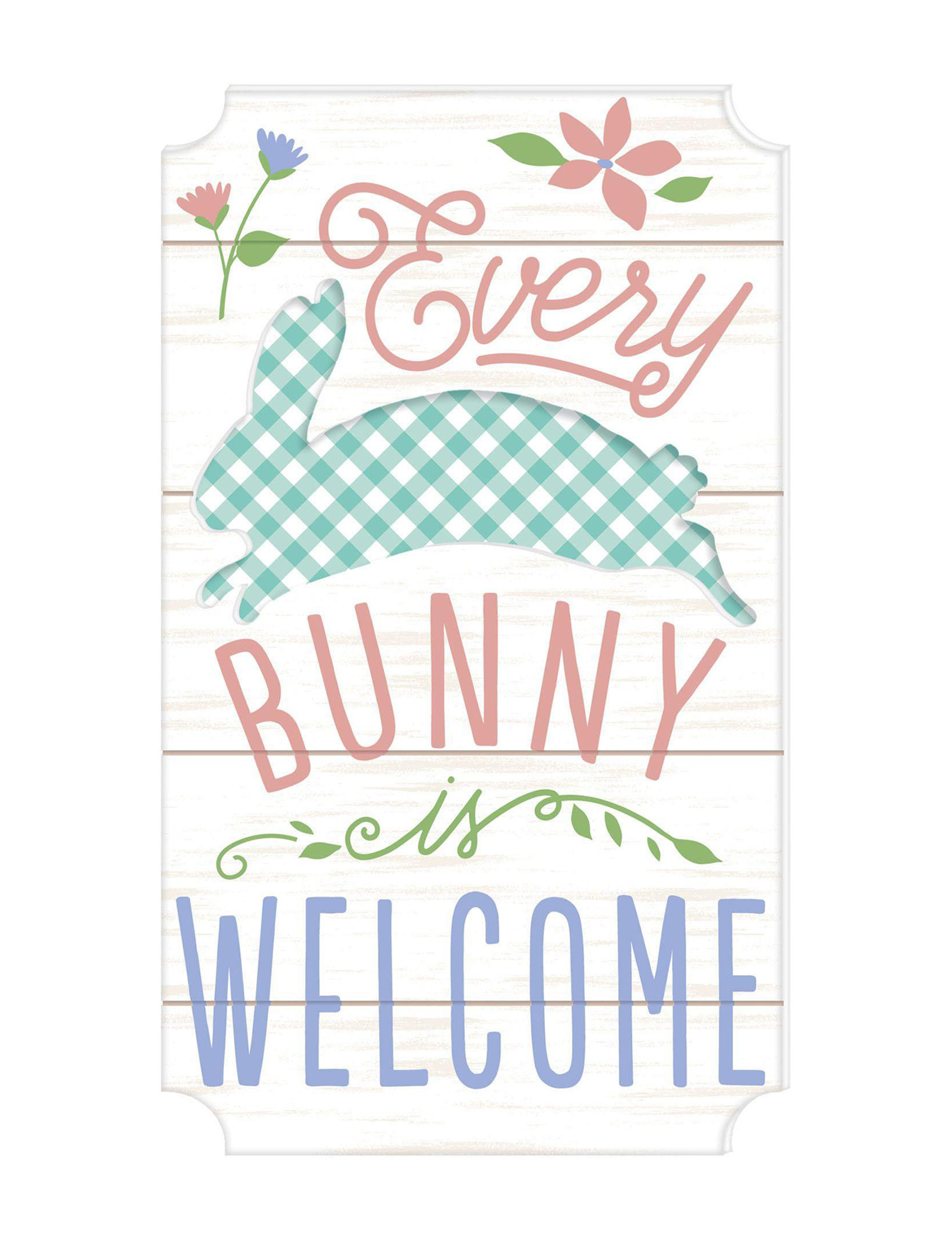 UPC 192937000724 product image for Amscan 2-pk. Every Bunny is Welcome Easter Easel Signs - White Multi - Amscan | upcitemdb.com