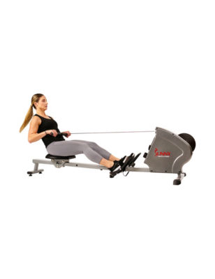 Sunny Health & Fitness Magnetic Rowing Machine Rower, 11lb Flywheel and LCD Monitor with Device Holder - SF-RW5856