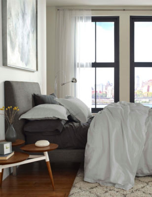 UPC 028828384089 product image for FlatIron Solid Cotton & Linen Duvet Cover - Silver - King - Flatiron | upcitemdb.com