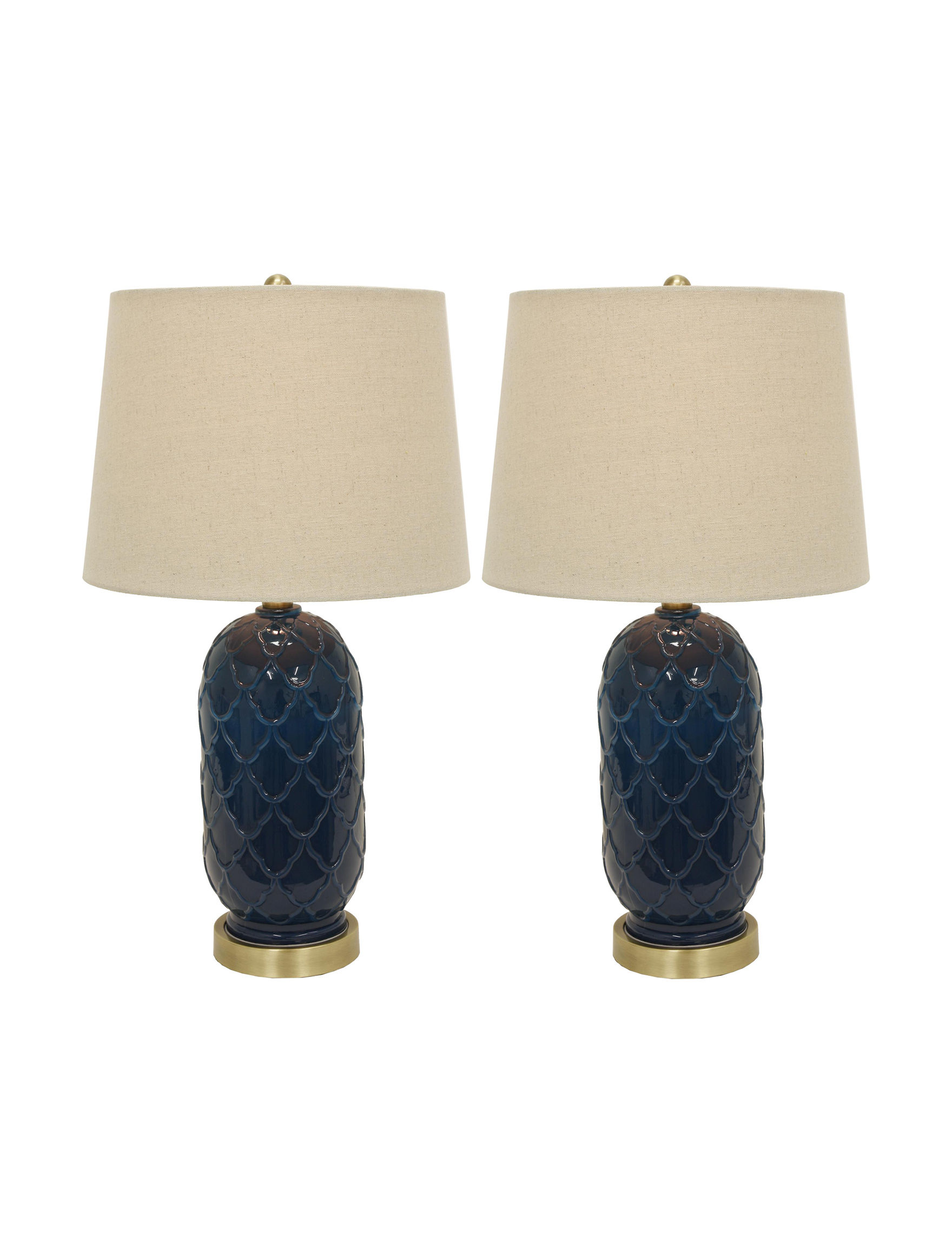 decor therapy set of two embellished quatrefoil glass table lamp