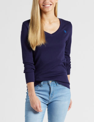 U.S. Polo Assn. Solid Color Knit Top - Midnight Blue - XL - U.S. Polo Assn.