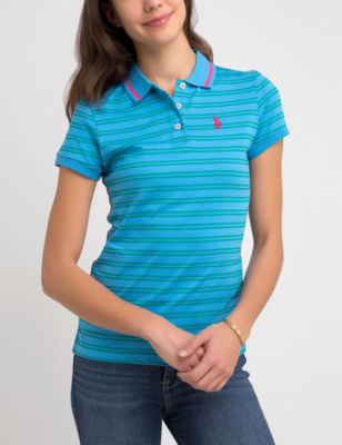 UPC 786665121167 product image for U.S. Polo Assn. Pony Striped Polo Shirt - Blue - L - U.S. Polo Assn. | upcitemdb.com