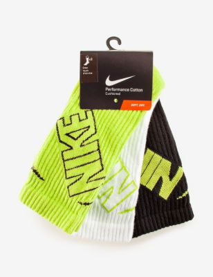 Nike 3-pk. Lime Green & Black Graphic Crew Socks – Boys | Stage Stores