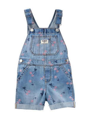 UPC 190796559971 product image for Oshkosh B'gosh Cherry Shortalls - Baby 3-24 Mos. - Denim - 12M/18M - Oshkosh  | upcitemdb.com