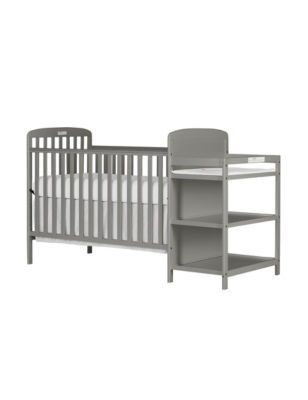 Dream On Me Anna 4-in-1 Convertible Crib and Changer, Steel Gray