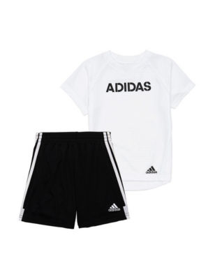 adidas 2-pc. 3-Stripe Logo T-shirt & Shorts Set - Baby 3-24 Mos ...