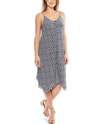 UPC 684012957547 product image for Skye's The Limit Tile Print Handkerchief Dress - Navy - M - Skyes The Limit | upcitemdb.com