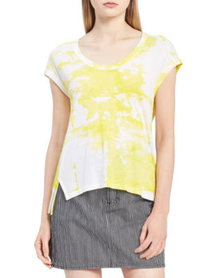UPC 637865836309 product image for Calvin Klein Jeans Cloud Print Top - White / Yellow - XS - Calvin Klein Jeans | upcitemdb.com