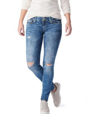 UPC 192379357639 product image for Denizen from Levi's Low Rise Distressed Jeggings - Blue / Blue - 11 - Denizen fr | upcitemdb.com