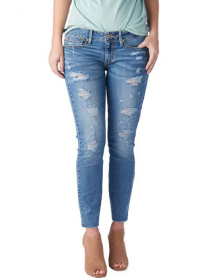 UPC 192379782424 product image for Denizen from Levi's Low Rise Distressed Ankle Jeans - Blue - 7 - Denizen from Le | upcitemdb.com