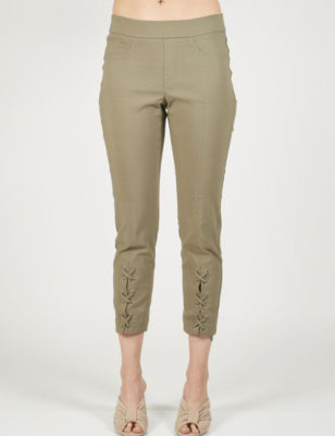 UPC 684012000380 product image for Skye's The Limit Women's Stretch Lace-Up Capris - Olive - 10 - Skyes The Limit | upcitemdb.com