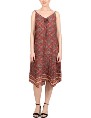 UPC 684012014707 product image for Skye's The Limit Women's Medallion Sharkbite Dress - Red Multi - S - Skyes The  | upcitemdb.com
