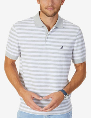 UPC 888079208448 product image for Nautica Striped Polo Shirt - Grey - L - Nautica | upcitemdb.com