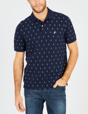 UPC 888079648442 product image for Nautica Big & Tall Anchor Print Polo Shirt - Navy - 2XL - Nautica | upcitemdb.com