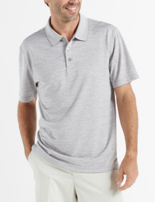 UPC 053355469466 product image for Haggar Men's Marled Performance Polo - Grey - L - Haggar | upcitemdb.com