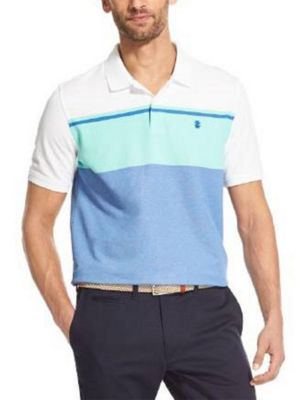 UPC 821126000053 product image for Izod Men's Color Block Striped Polo Shirt - White / Multi - XXL - Izod | upcitemdb.com