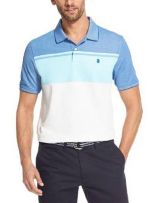 UPC 821126000060 product image for Izod Men's Color Block Striped Polo Shirt - Blue / Multi - S - Izod | upcitemdb.com