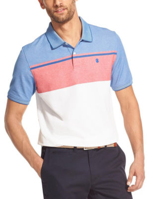 UPC 821126000169 product image for Izod Men's Color Block Polo Shirt - Blue / White / Red - S - Izod | upcitemdb.com