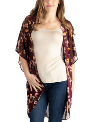 24Seven Comfort Apparel Maternity Floral Kimono Cardigan Stage Stores