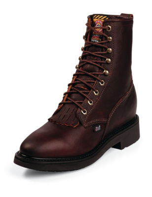 Justin Boots Men's Leather Briar Pitstop Plain Toe Original Work Boots