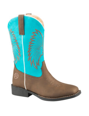 UPC 052356860562 product image for Roper Big Chief Western Boots - Toddler Boys 4-10 - Brown / Blue - 6 - Roper | upcitemdb.com