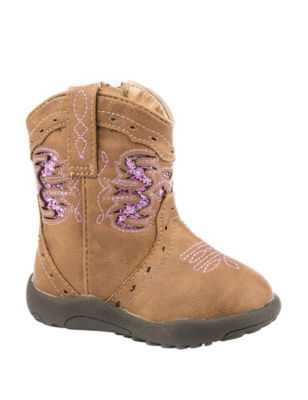 UPC 052356640997 product image for Roper Lexi Glitter Western Crib Boots - Baby 1-3 - Tan - 2 - Roper | upcitemdb.com