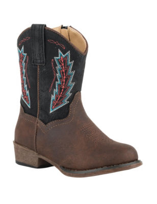 UPC 052356802128 product image for Roper Taylor Embroidered Western Boots - Toddler Boys 5-10 - Brown - 7 - Roper | upcitemdb.com